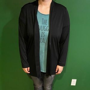 Silk like fabric black cardigan
